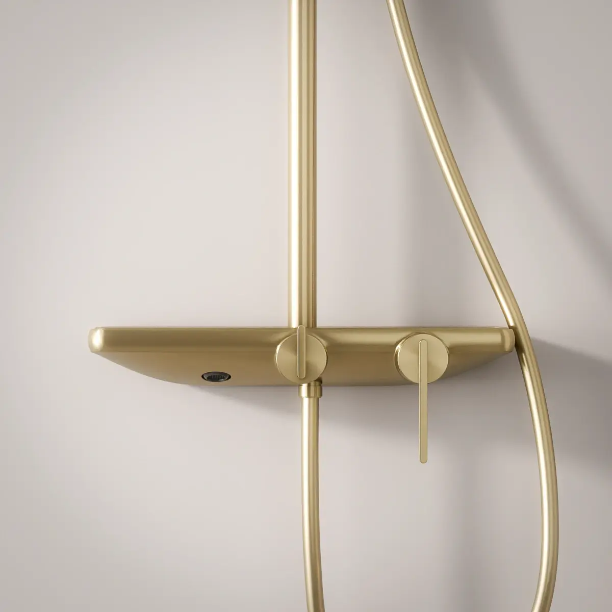 Colonne de douche ou bain douche, avec mitigeur mécanique, 3 voies, Doré brossé, Rivoli 