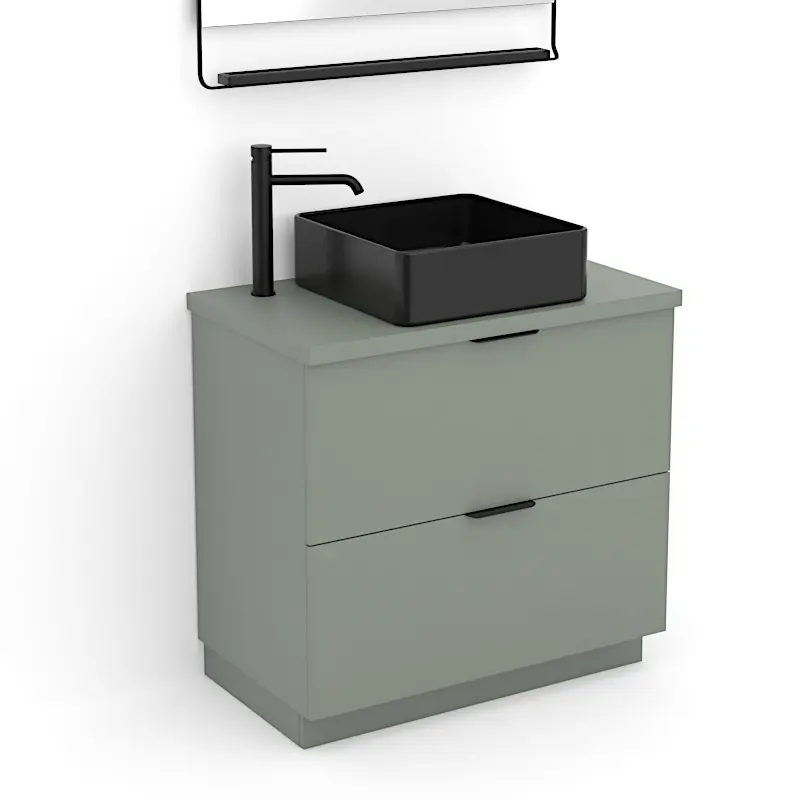 Meuble vasque à poser, 80 cm, 2 tiroirs, Alma.webp