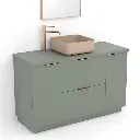 Meuble 120 cm Vert argile, 2 tiroirs et 2 portes Alma.webp