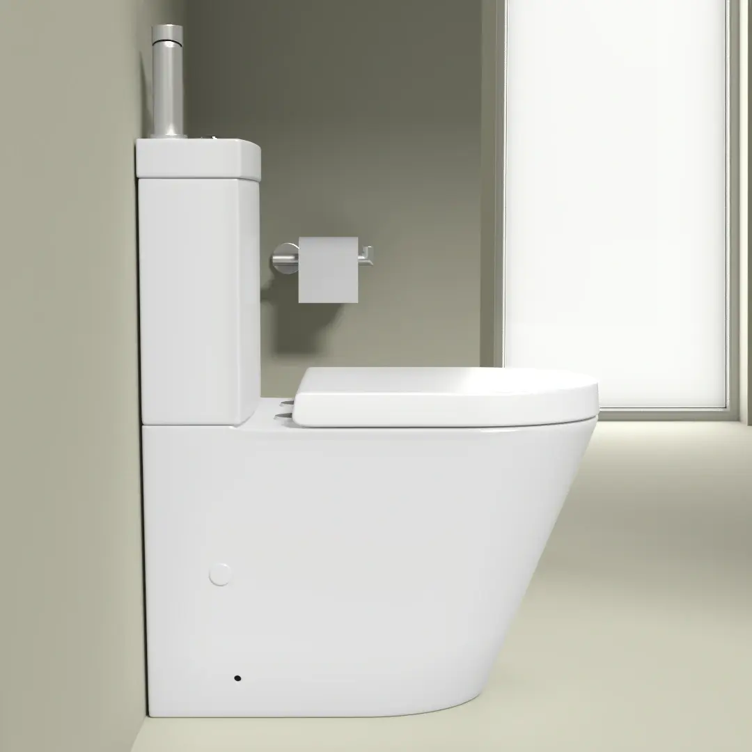 WC à poser avec lave-mains intégré avec robinet mitigeur inclus inox brossé, Integral 2
