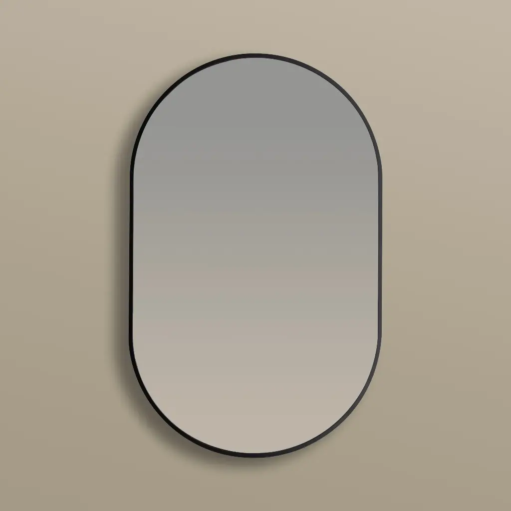 Miroir 50x80, bord fin noir mat, Oblong  .webp