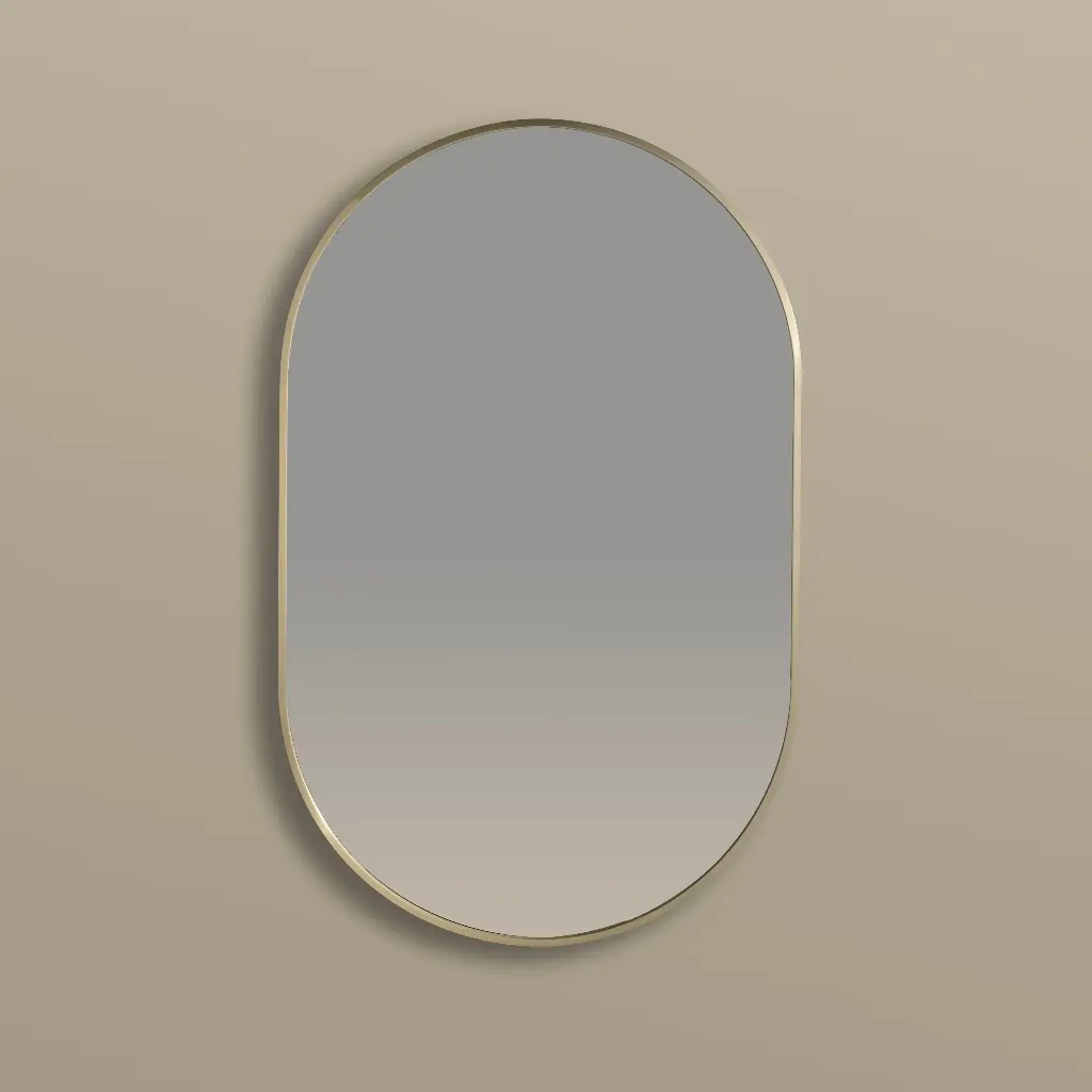 Miroir 50x80, bord fin doré brossé, Oblong  .webp