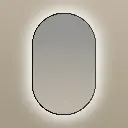 Miroir 50x80 avec éclairage led, anti-buée, bord fin noir mat, Oblong  .webp