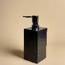Distributeur de savon carré en marbre noir Nero Marquina.webp