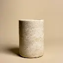 Pot à poser rond en travertin beige.webp