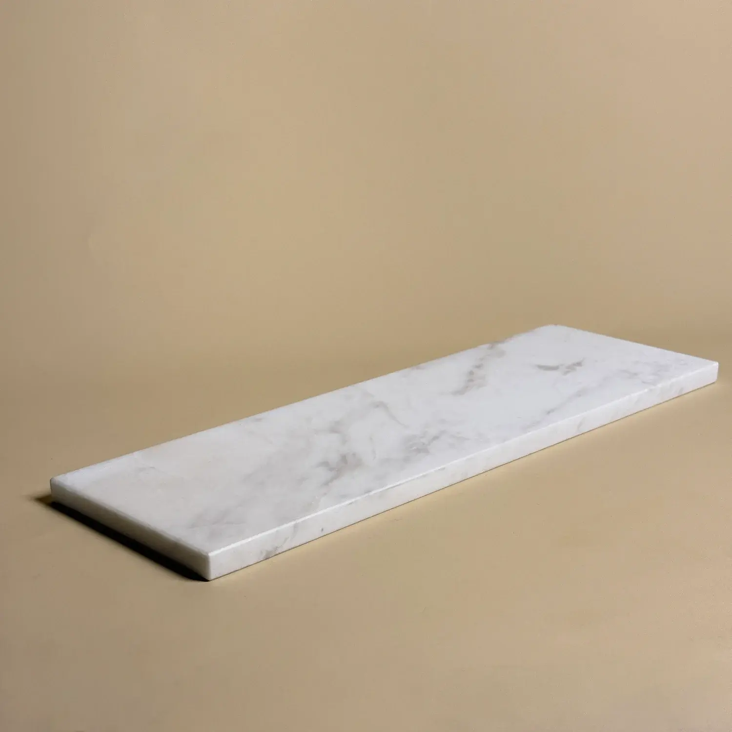 Ensemble d'Accessoires Salle de Bain Rond , Petra , Marbre Blanc Véritable, Pompe Chromée