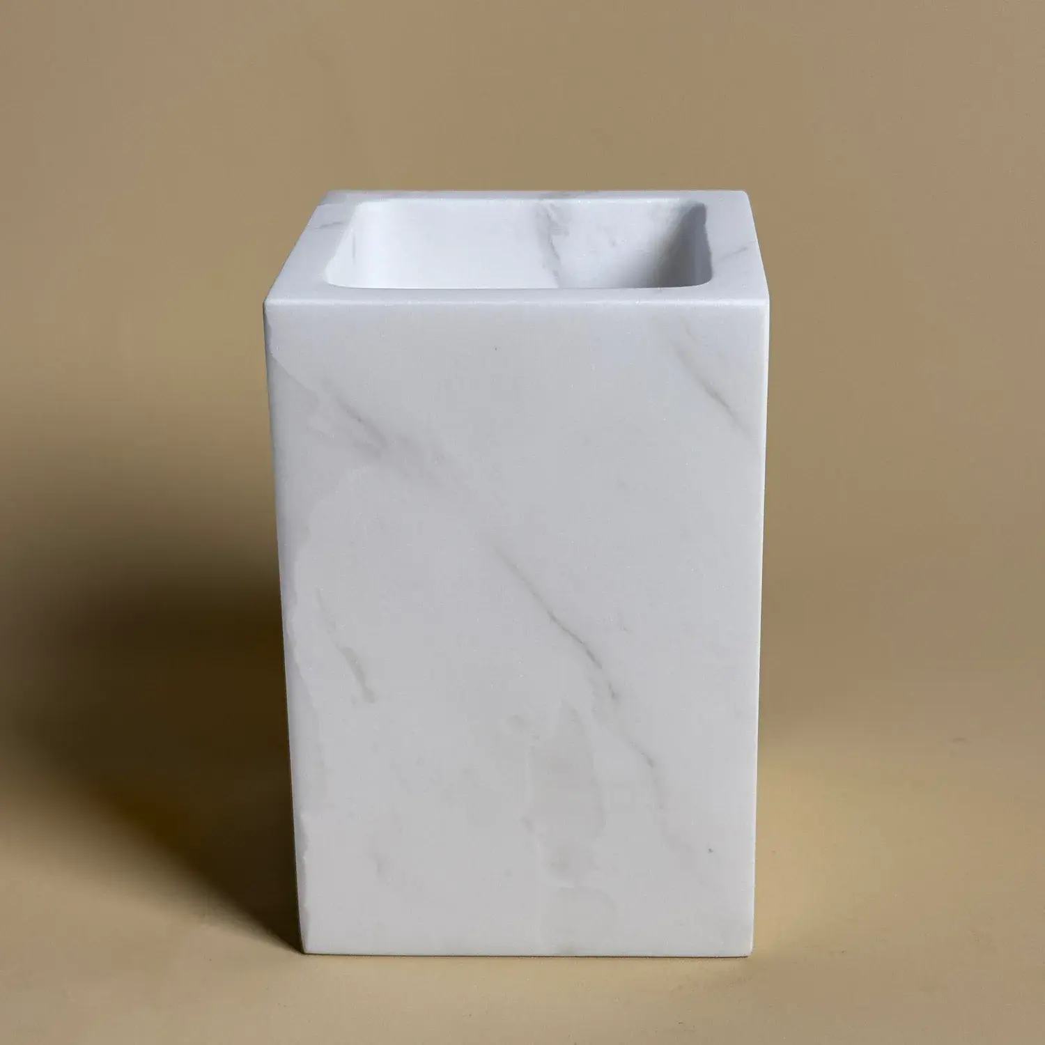 Ensemble d'Accessoires Salle de Bain Carré, Petra , Marbre Blanc Véritable, Pompe Chromée