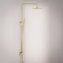 Colonne de douche avec mitigeur thermostatique, Ø25cm, doré brossé, Châtelet