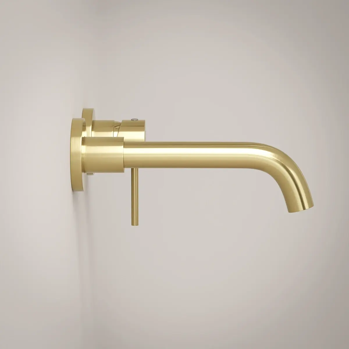 Robinet mitigeur lavabo mural encastré doré brossé, Châtelet