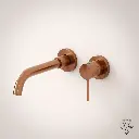 Robinet mitigeur lavabo mural encastré doré rose brossé, Châtelet.webp