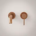 Robinet mitigeur lavabo mural encastré doré rose brossé, Châtelet (1).webp