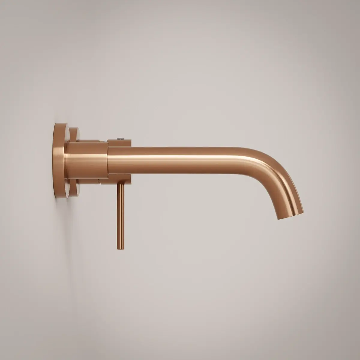 Robinet mitigeur lavabo mural encastré doré rose brossé, Châtelet