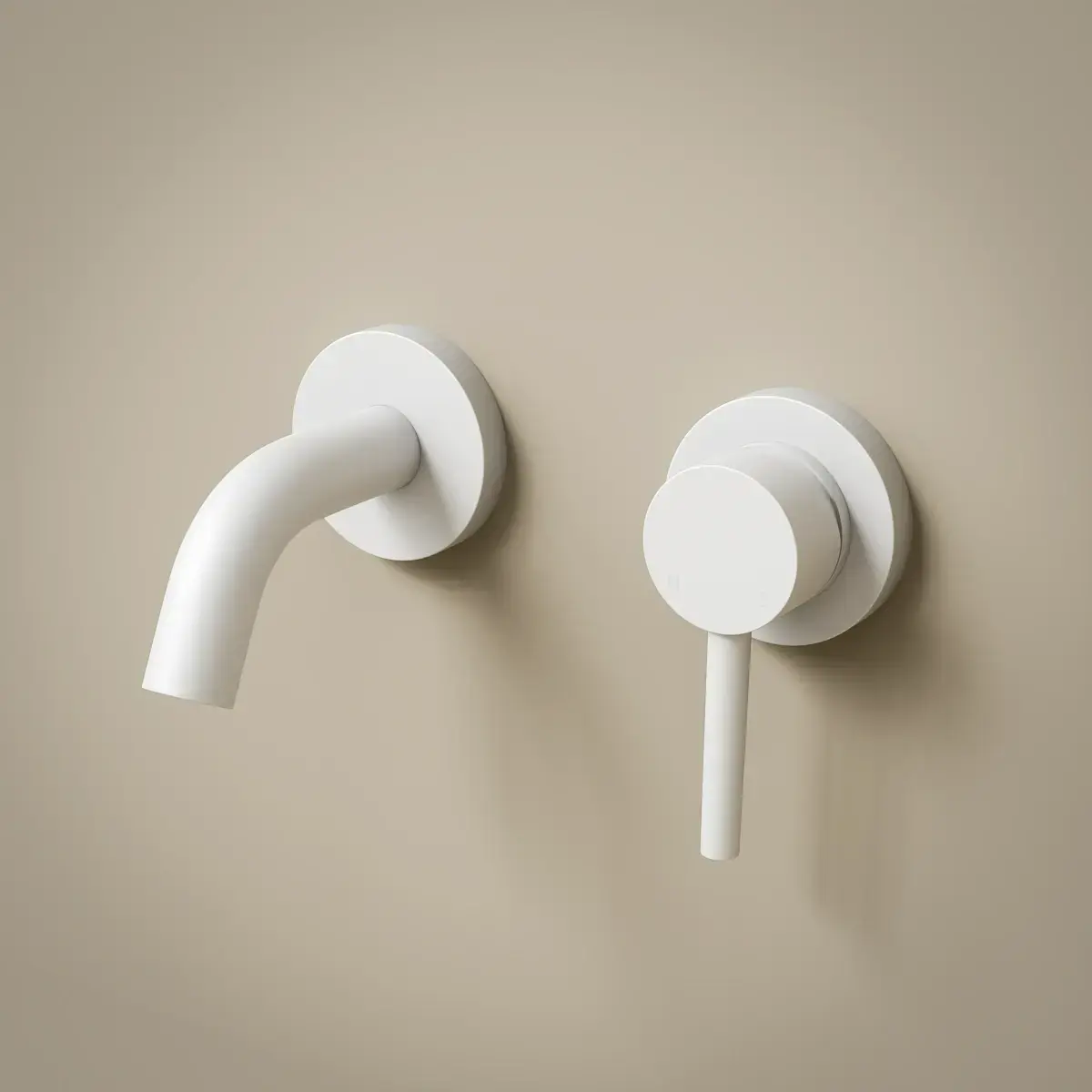 Robinet mitigeur lavabo encastré en inox blanc mat, Châtelet III 