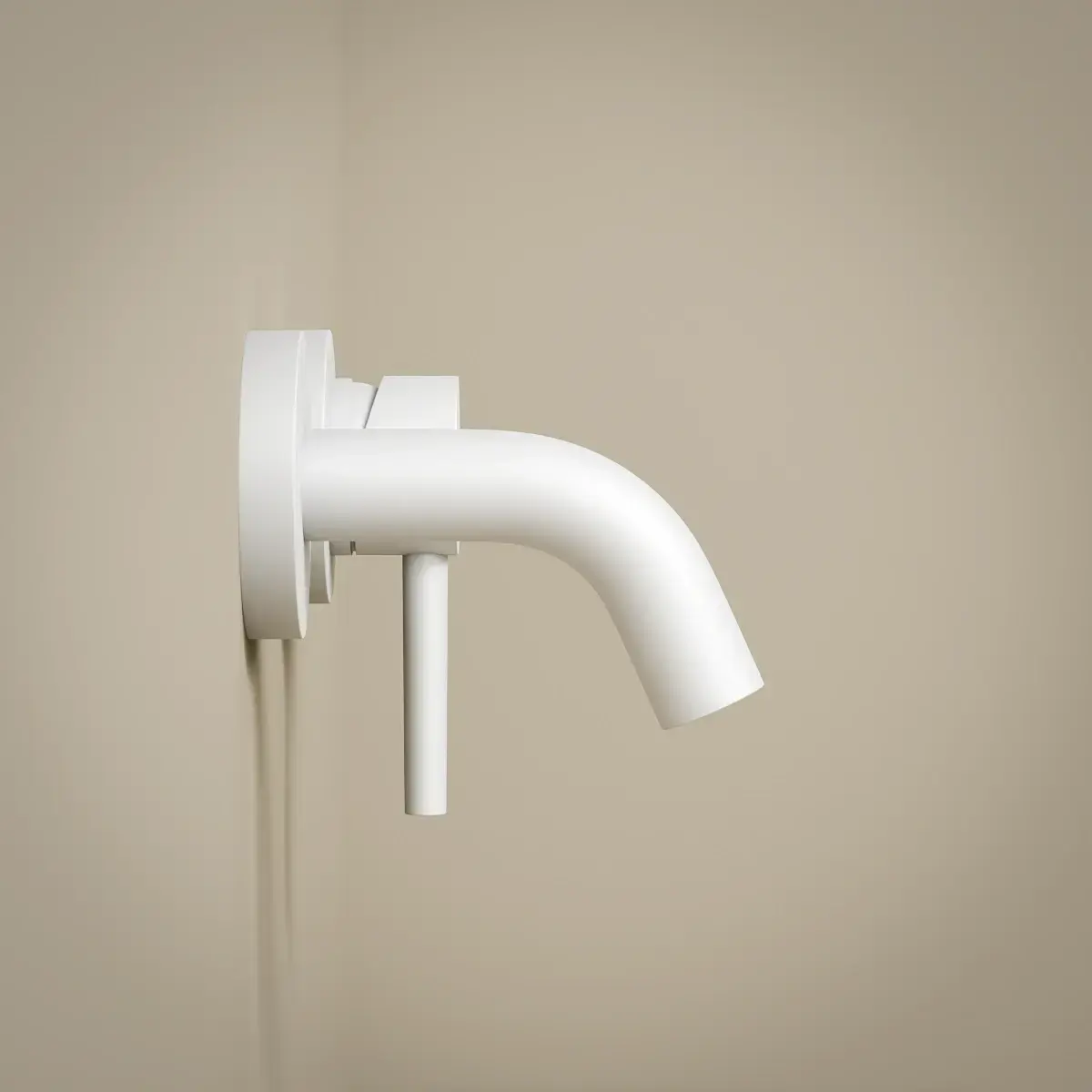 Robinet mitigeur lavabo encastré en inox blanc mat, Châtelet III 