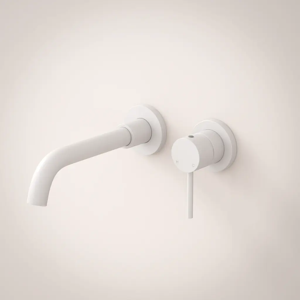 Robinet mitigeur lavabo encastré en inox blanc mat, Châtelet III.webp