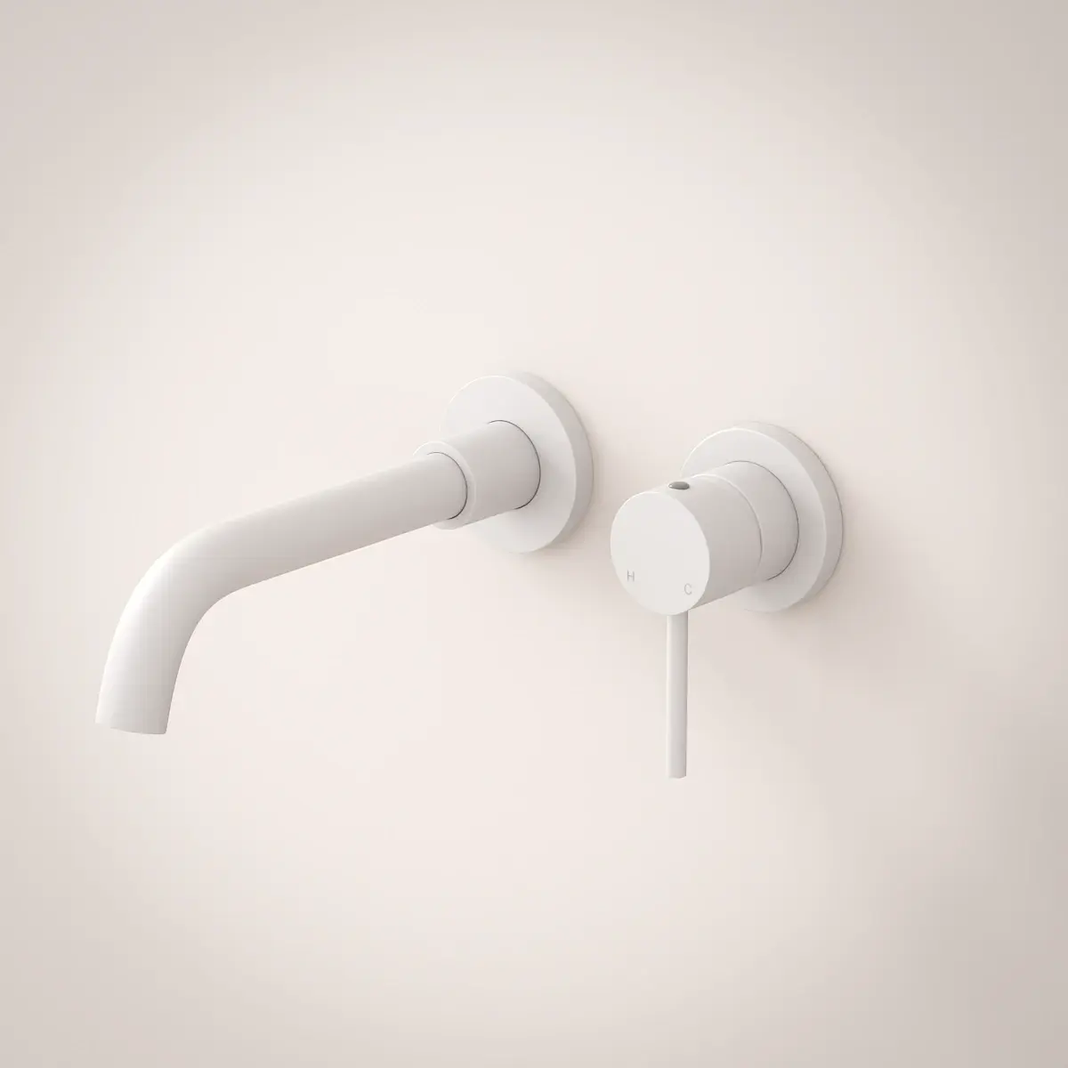 Robinet mitigeur lavabo encastré en inox blanc mat, Châtelet III 