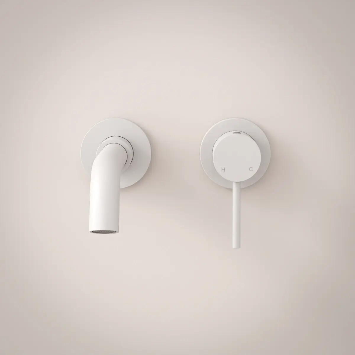 Robinet mitigeur lavabo encastré en inox blanc mat, Châtelet III 