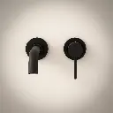 Robinet mitigeur lavabo mural encastré noir brossé, Châtelet (3).webp