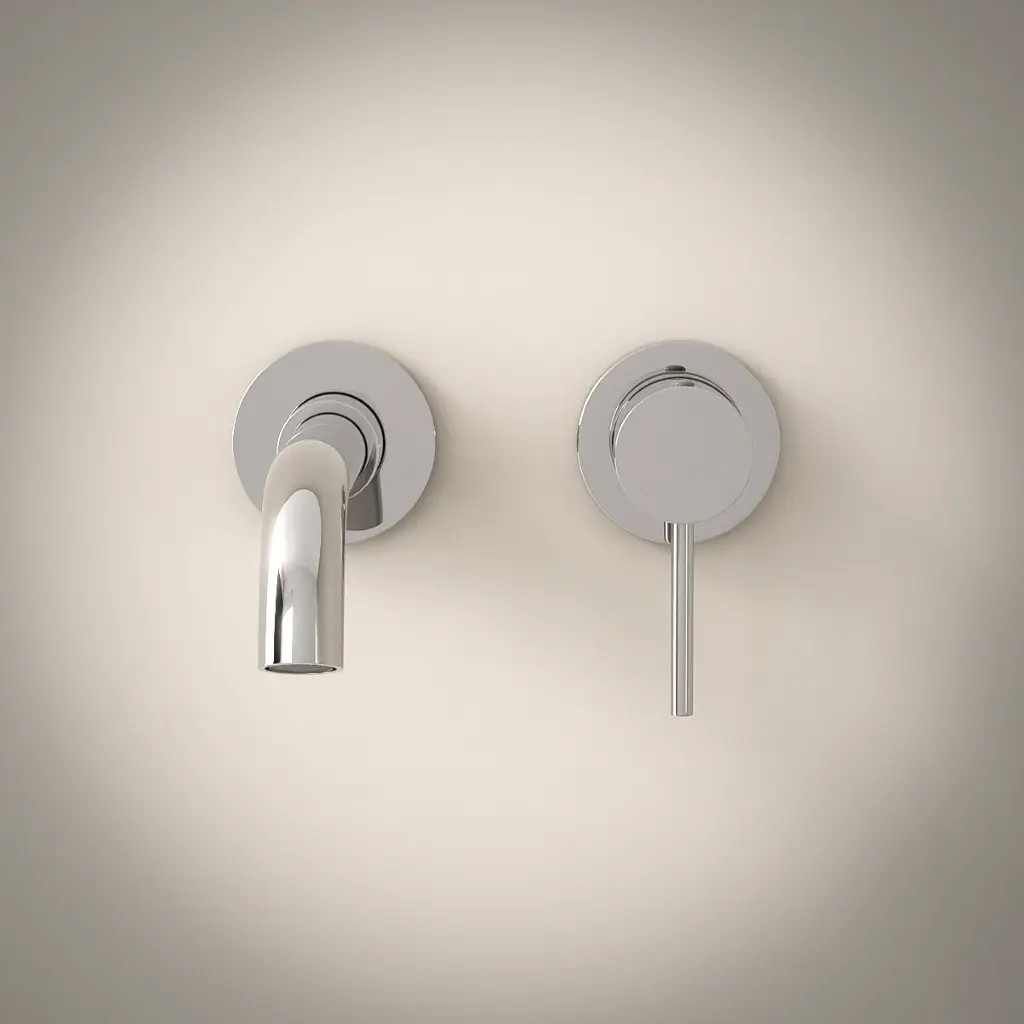 Robinet mitigeur lavabo mural encastré, chrome, Châtelet III (1).webp