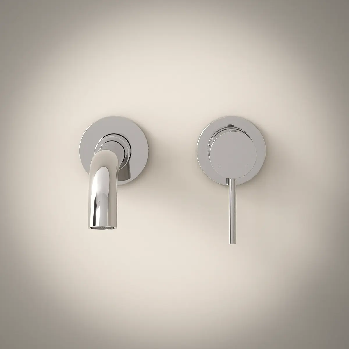 Robinet mitigeur lavabo mural encastré, chrome, Châtelet III 