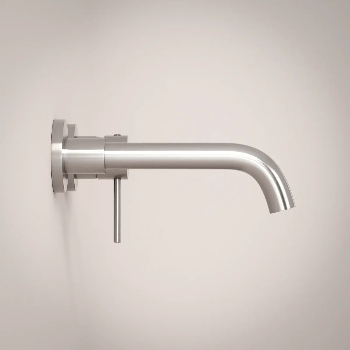 Robinet mitigeur lavabo mural, inox brossé, Châtelet