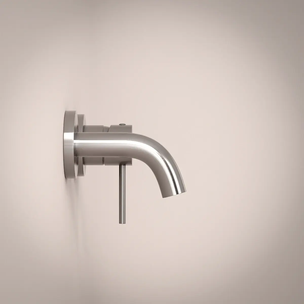 Robinet mitigeur lavabo mural, inox brossé, Châtelet