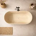 baignoire travertin vue de haut