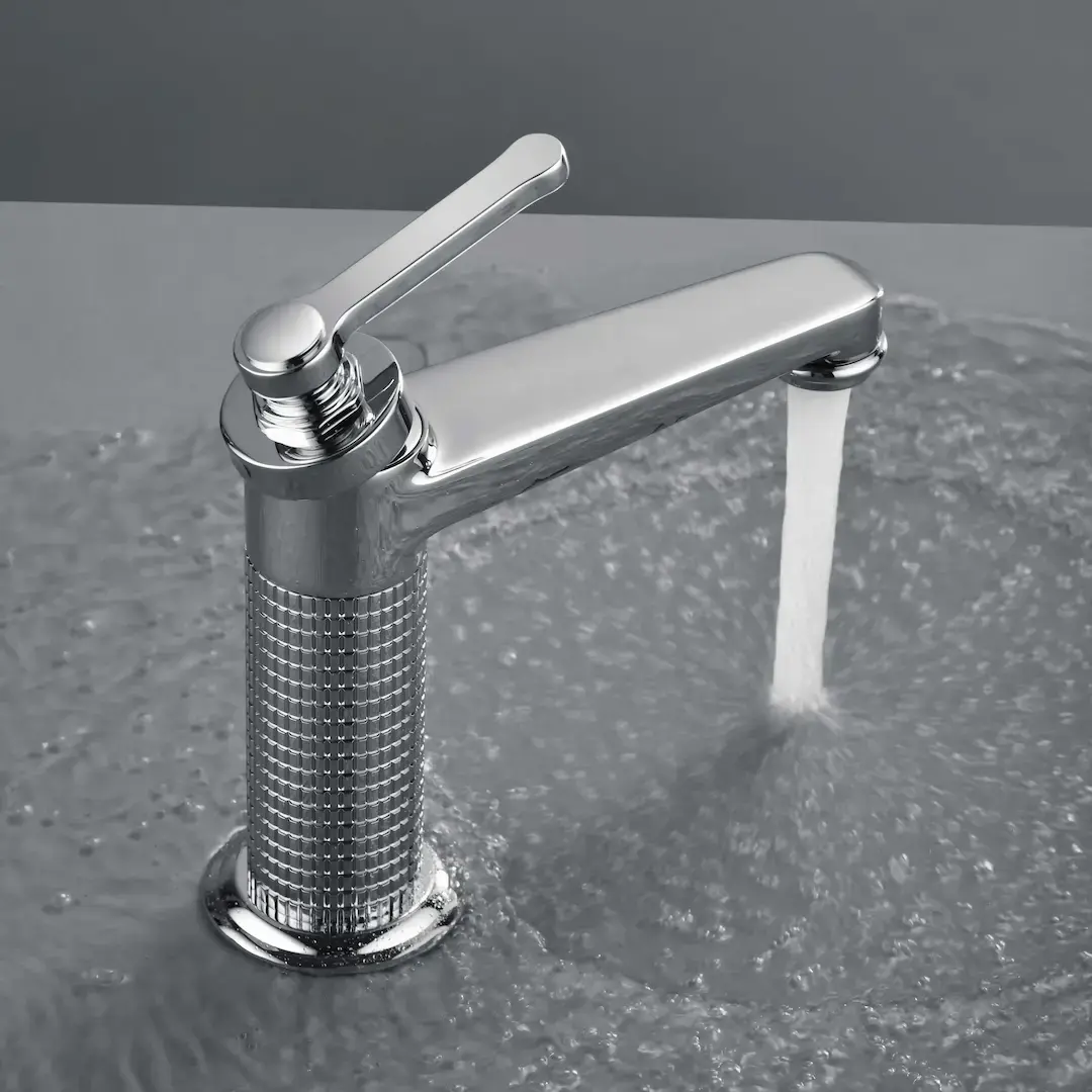 Mitigeur lavabo cannelé, Chrome, César 