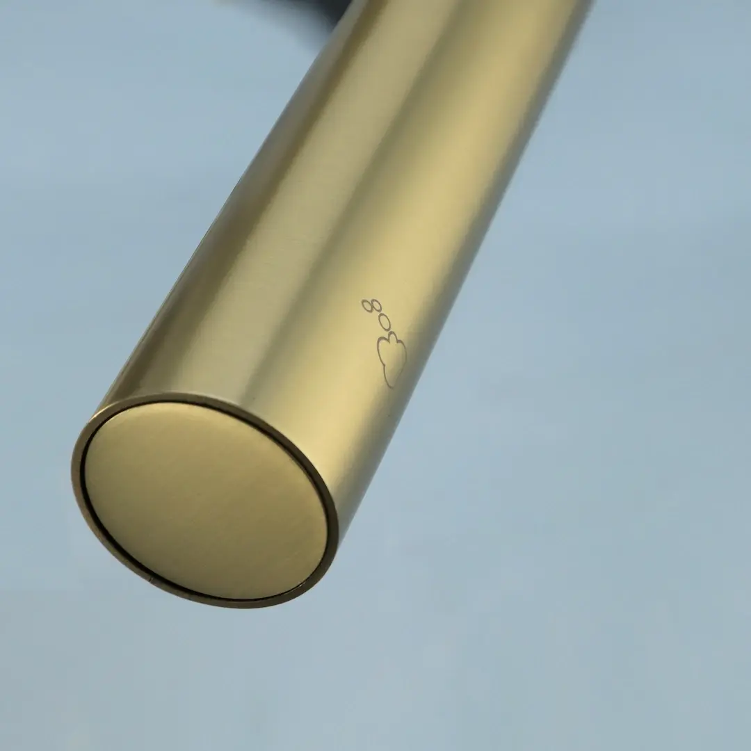 Robinet Electronique + Distributeur de savon + Sèche-mains sur plage, doré brossé Orly Air