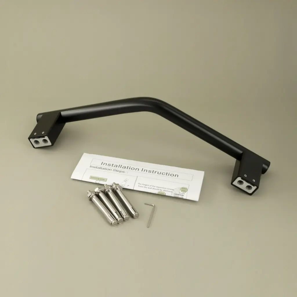 Barre d'appui oblique, noir brossé, Châtelet.webp