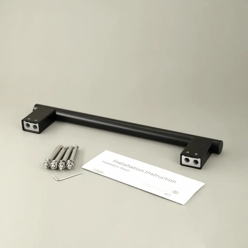 Barre d'appui droite 40 cm, noir brossé, Châtelet.webp