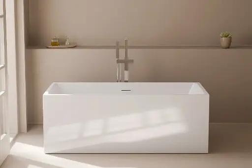 Baignoire îlot rectangulaire, 140 à 180 cm acrylique, Varese.webp