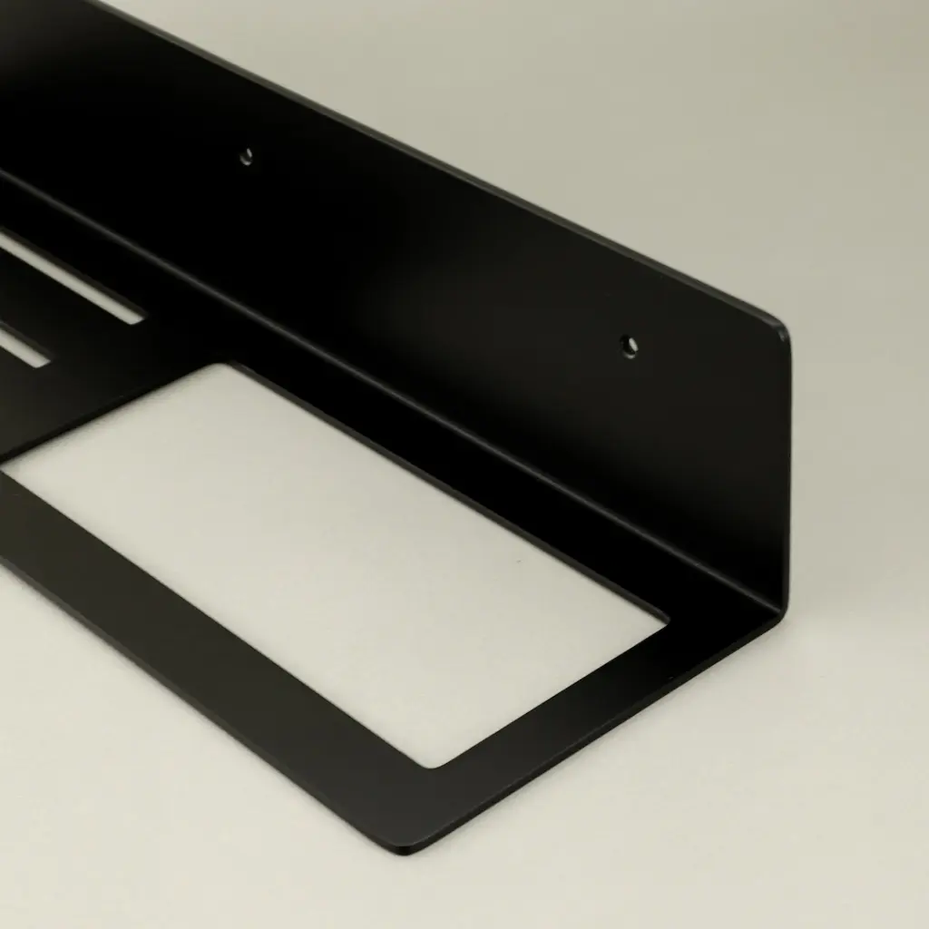 Porte-serviette 40 cm avec tablette, noir brossé, Châtelet (1).webp