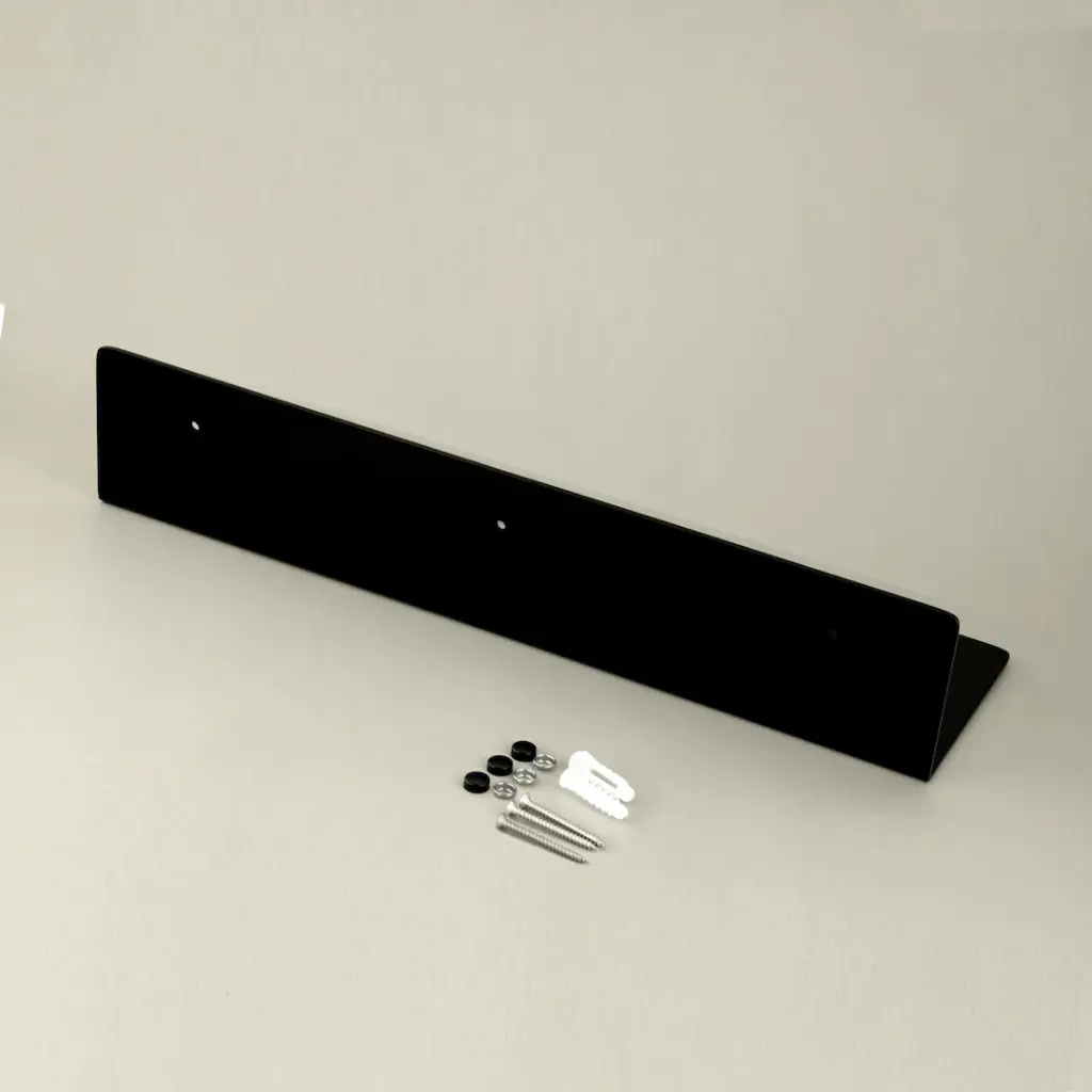 Porte-serviette 40 cm avec tablette, noir brossé, Châtelet (3).webp