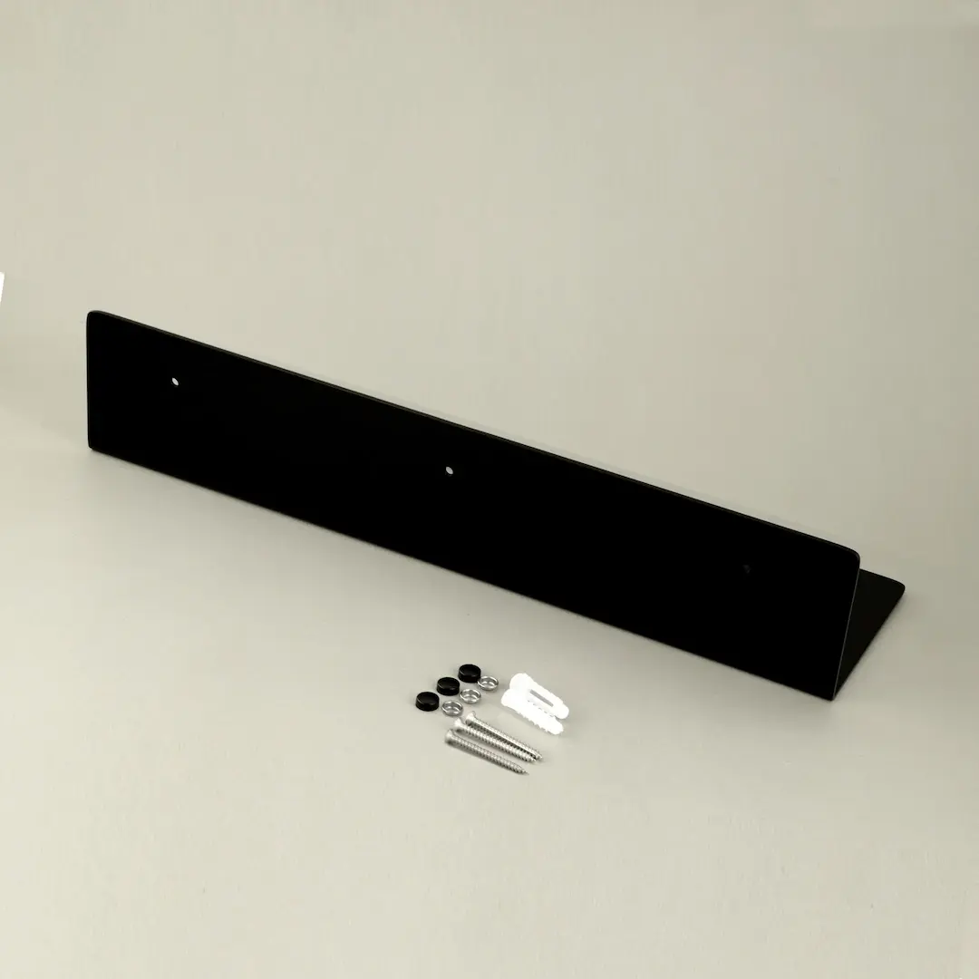 Porte-serviette 40 cm avec tablette, noir brossé, Châtelet