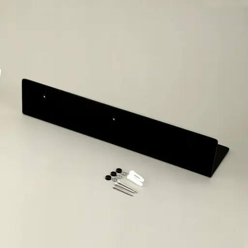 Porte-serviette 40 cm avec tablette, noir brossé, Châtelet (3).webp