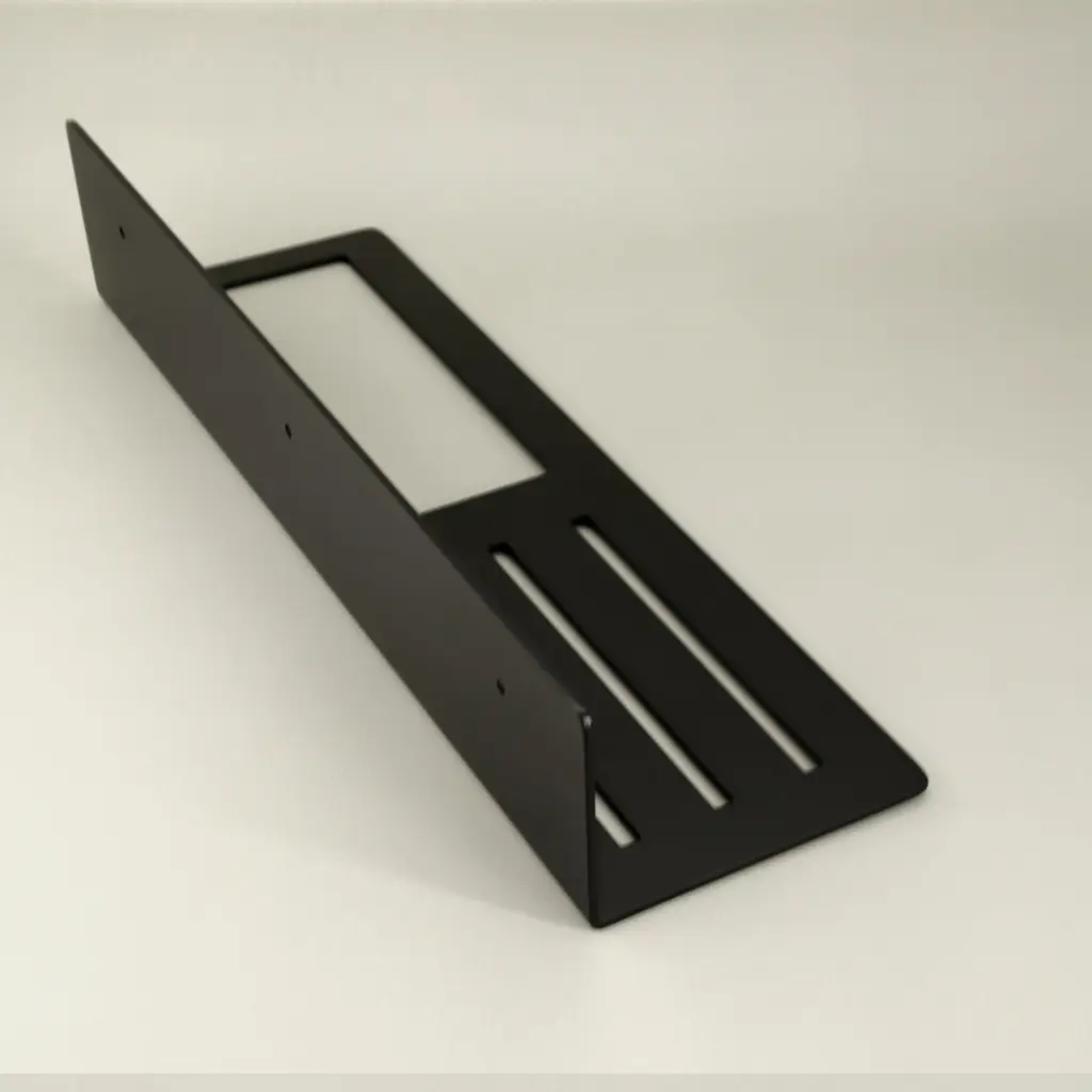 Porte-serviette 40 cm avec tablette, noir brossé, Châtelet (4).webp