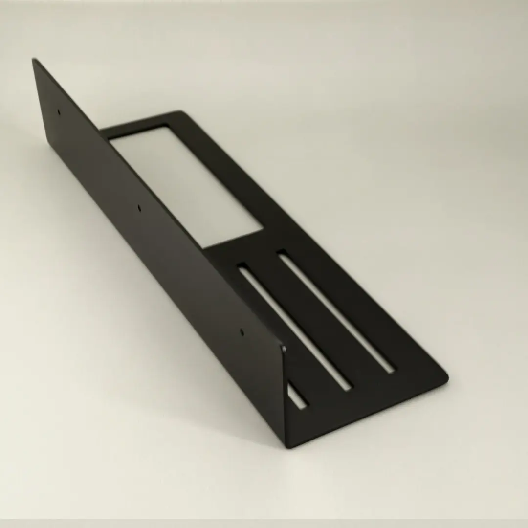 Porte-serviette 40 cm avec tablette, noir brossé, Châtelet