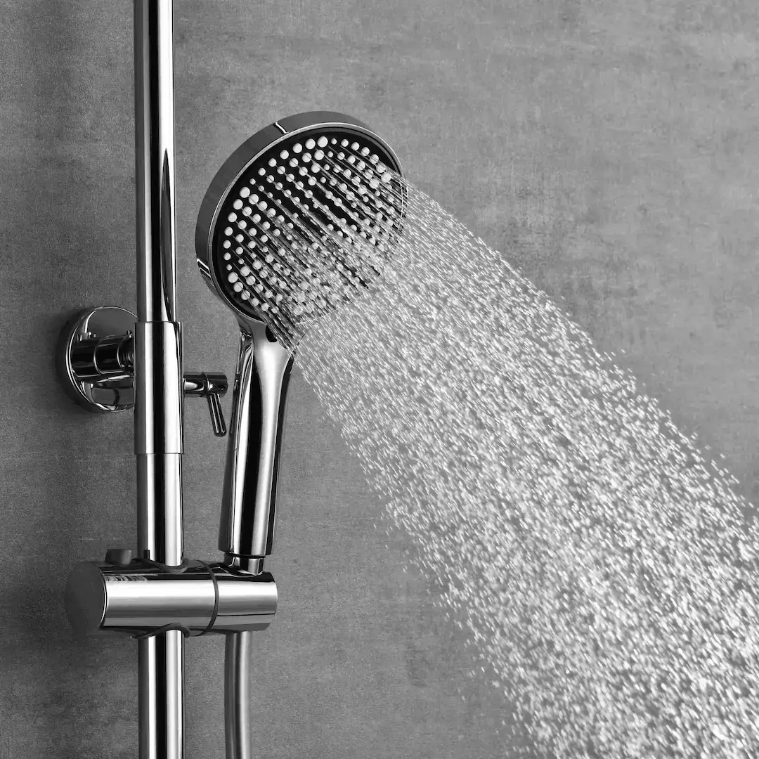 Colonne de douche et bain douche cannelée, Chrome, César 