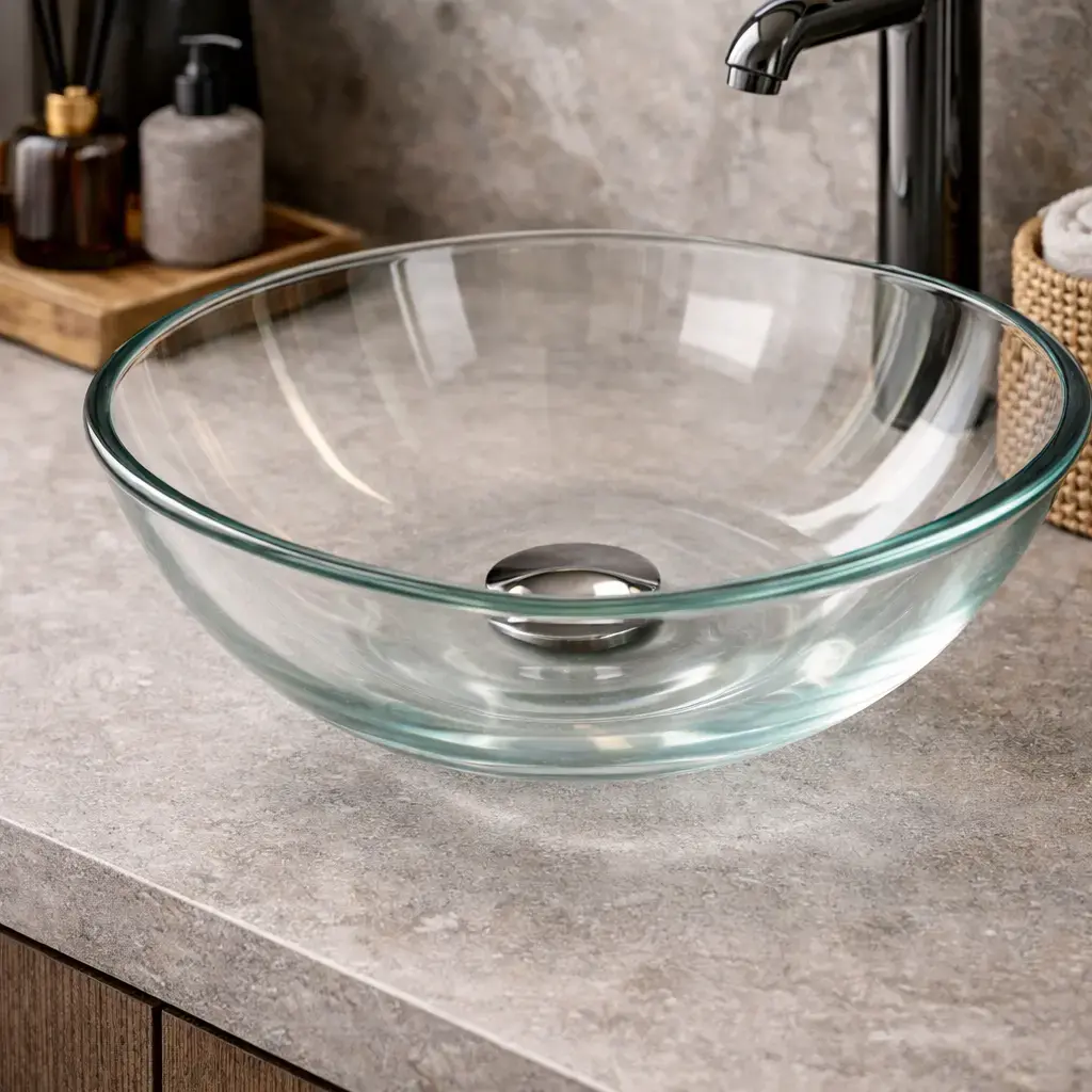 Vasque en verre à poser ronde