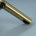 Robinet Electronique + Distributeur de savon + Sèche-mains sur plage, Doré mat, Orly Air.webp