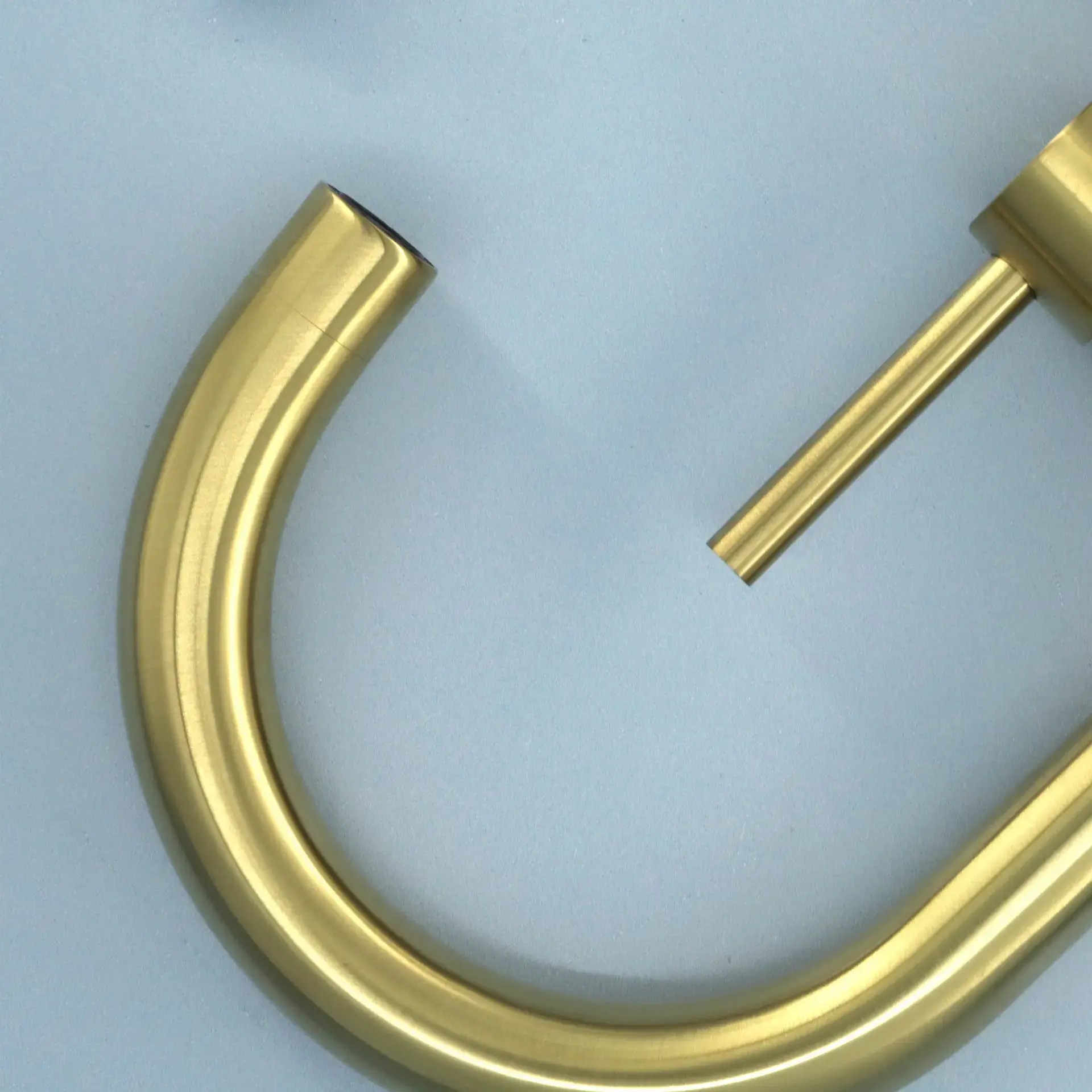 Robinet mitigeur lavabo col de cygne, doré brossé, Châtelet