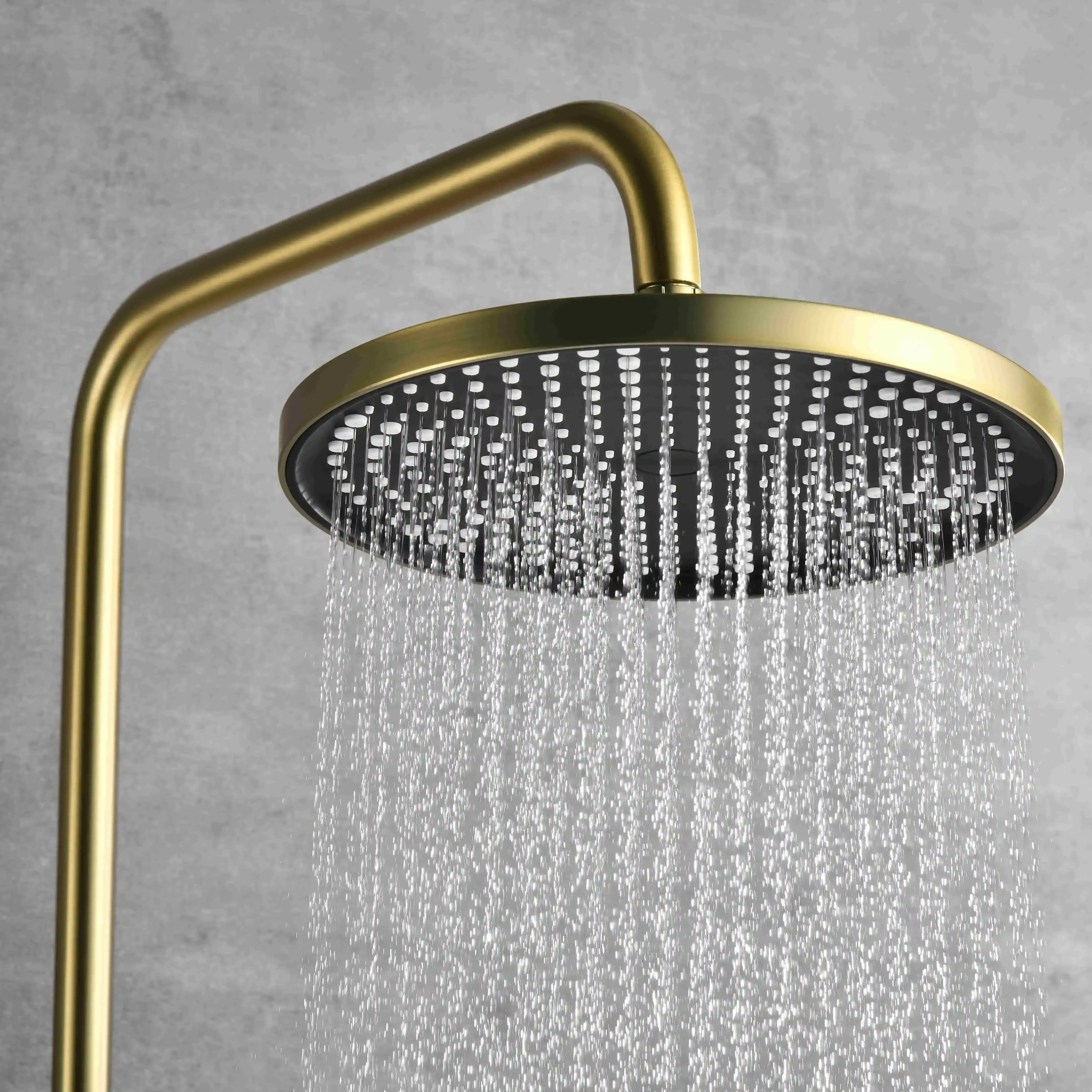 Colonne de douche et bain douche cannelée, Doré Brossé, César  