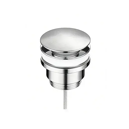 Bonde lavabo clic-clac ou fixe universelle en inox finition inox brossé.webp