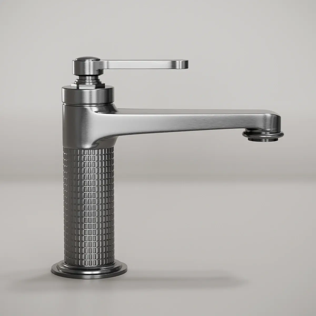 Mitigeur lavabo cannelé, gun métal, César 1   