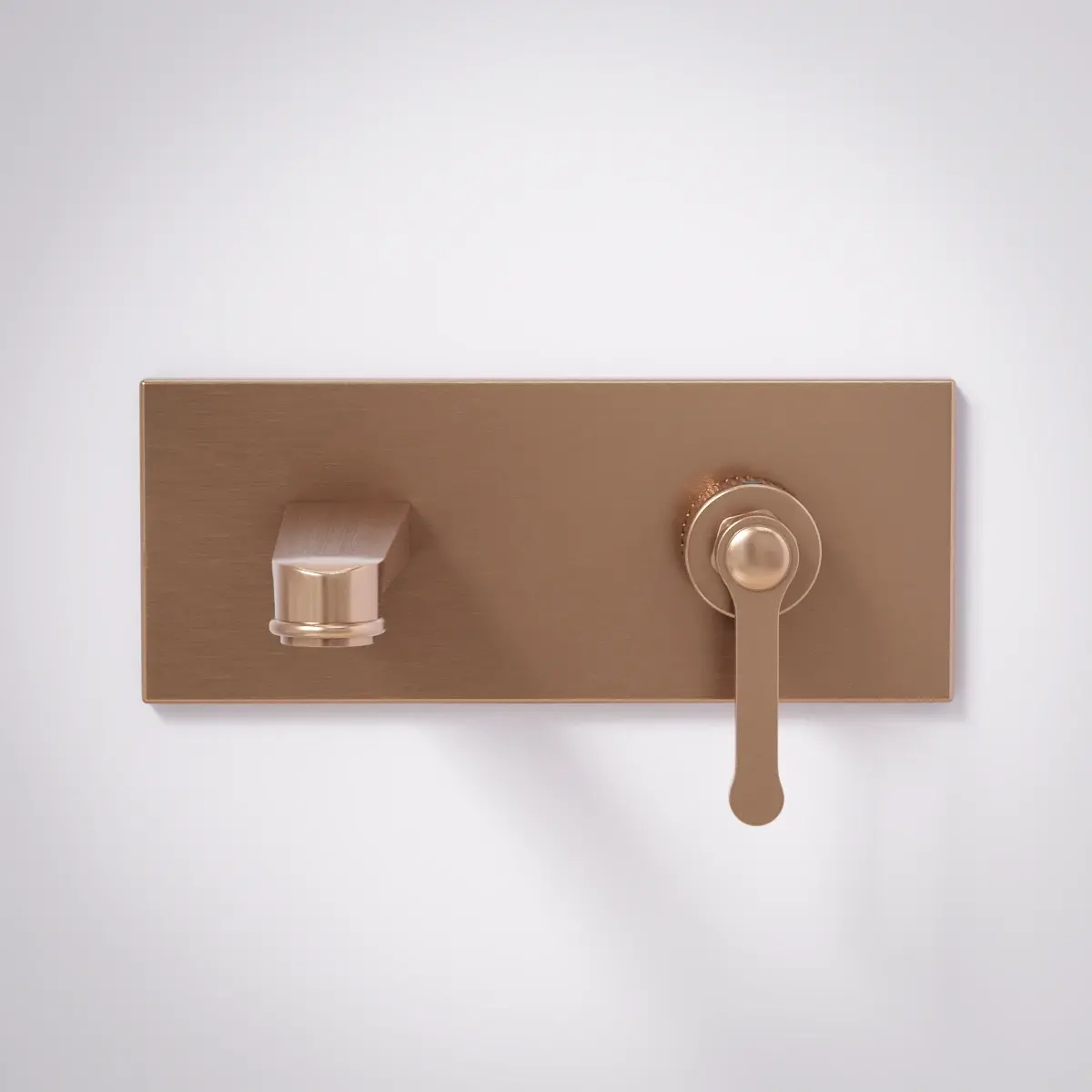Mitigeur lavabo encastré, doré rose brossé, César 1