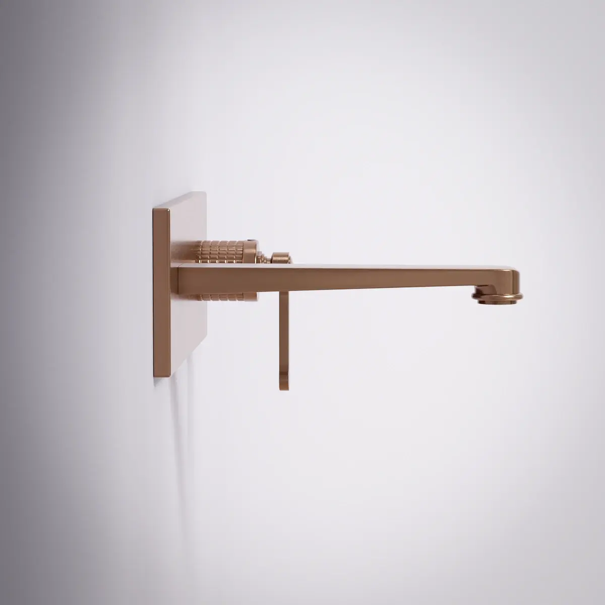 Mitigeur lavabo encastré, doré rose brossé, César 1