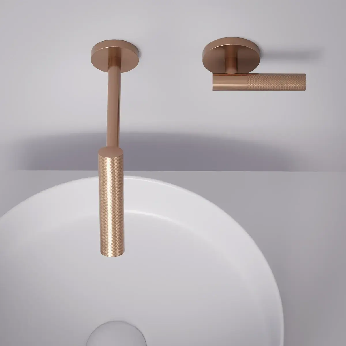 Mitigeur lavabo encastré, Doré rose brossé, Honfleur 1