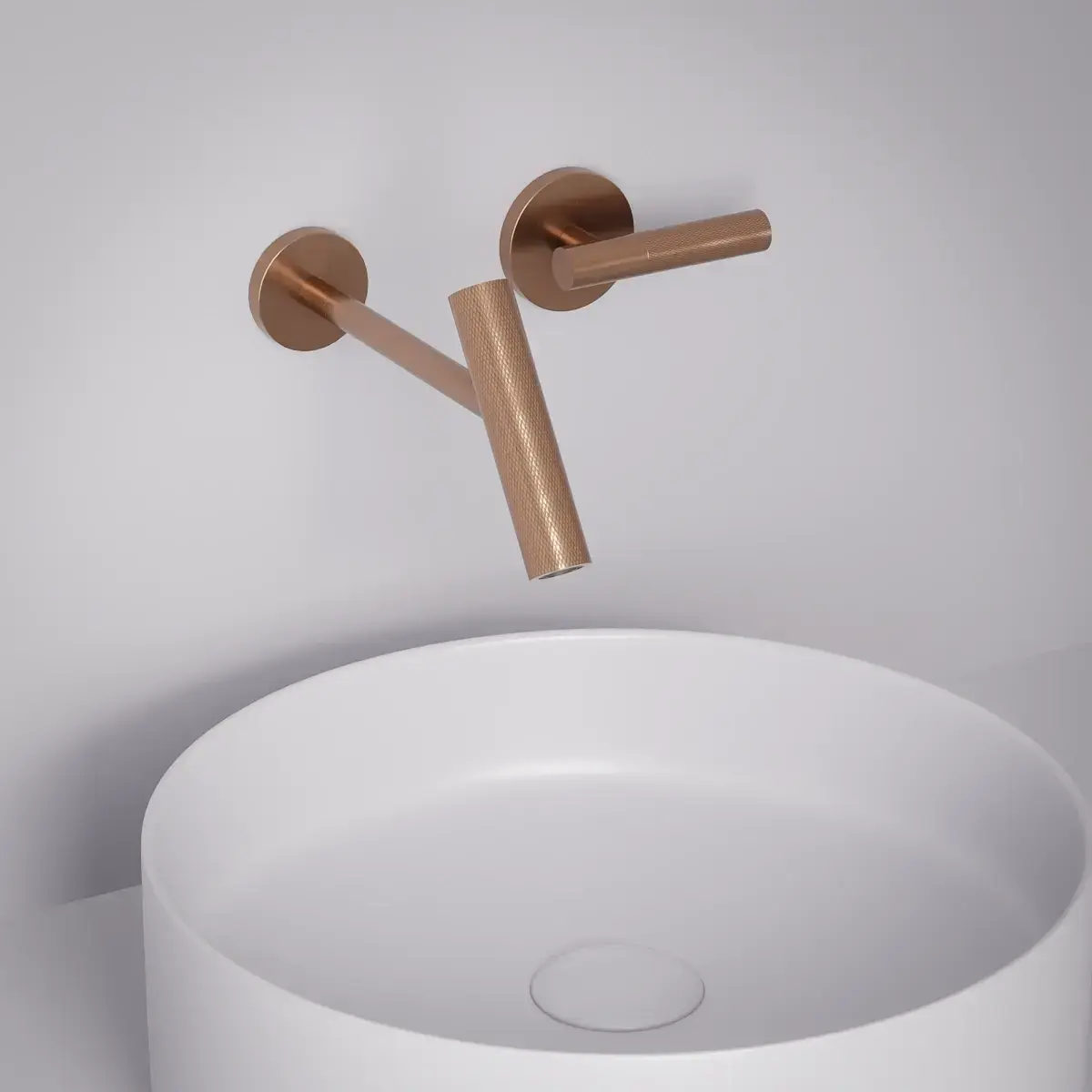 Mitigeur lavabo encastré, Doré rose brossé, Honfleur 1