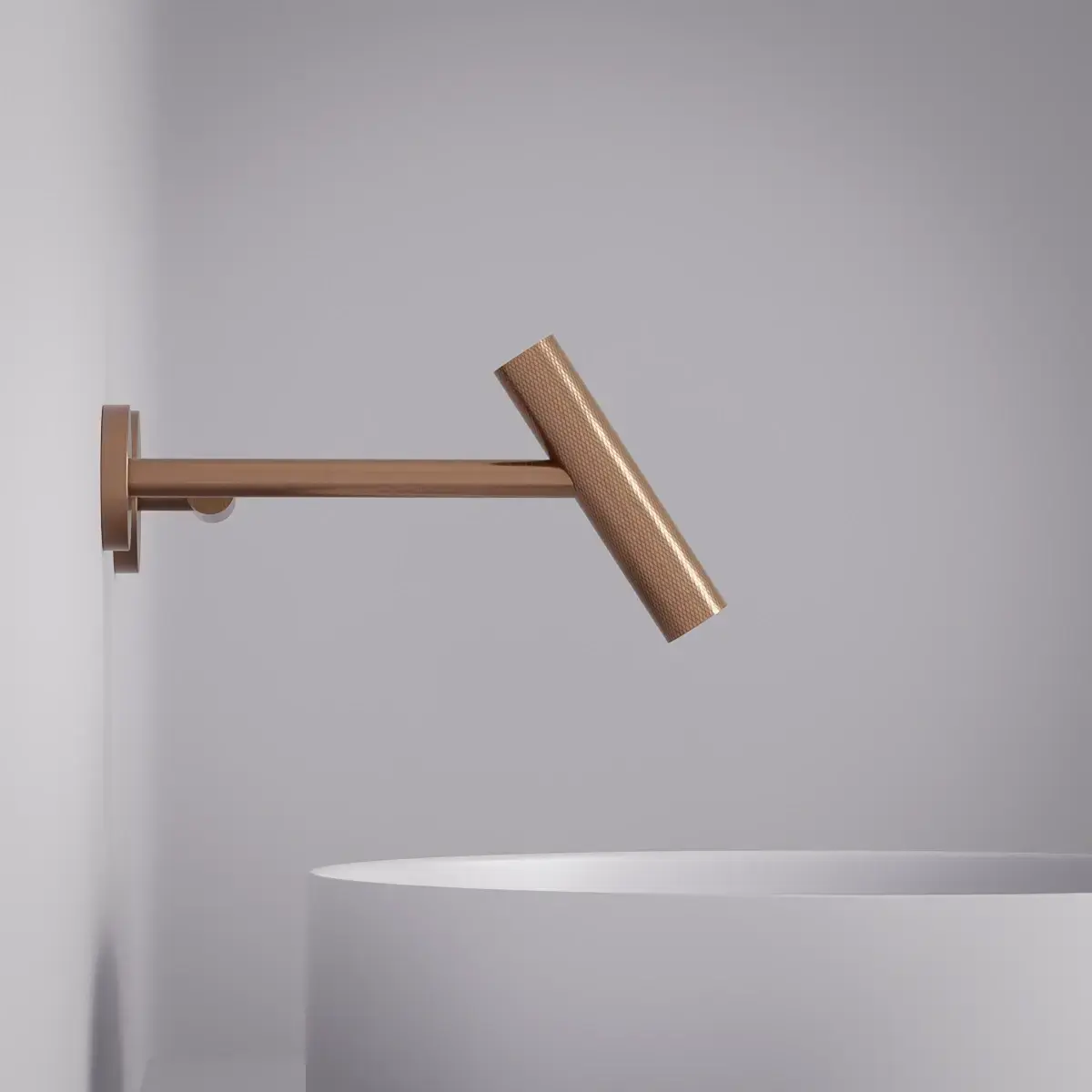 Mitigeur lavabo encastré, Doré rose brossé, Honfleur 1